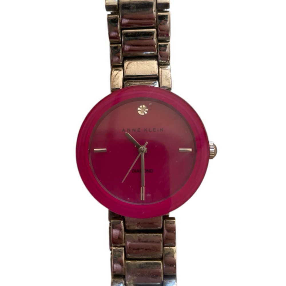 Anne Klein Fuchsia and Gold Women's Watch